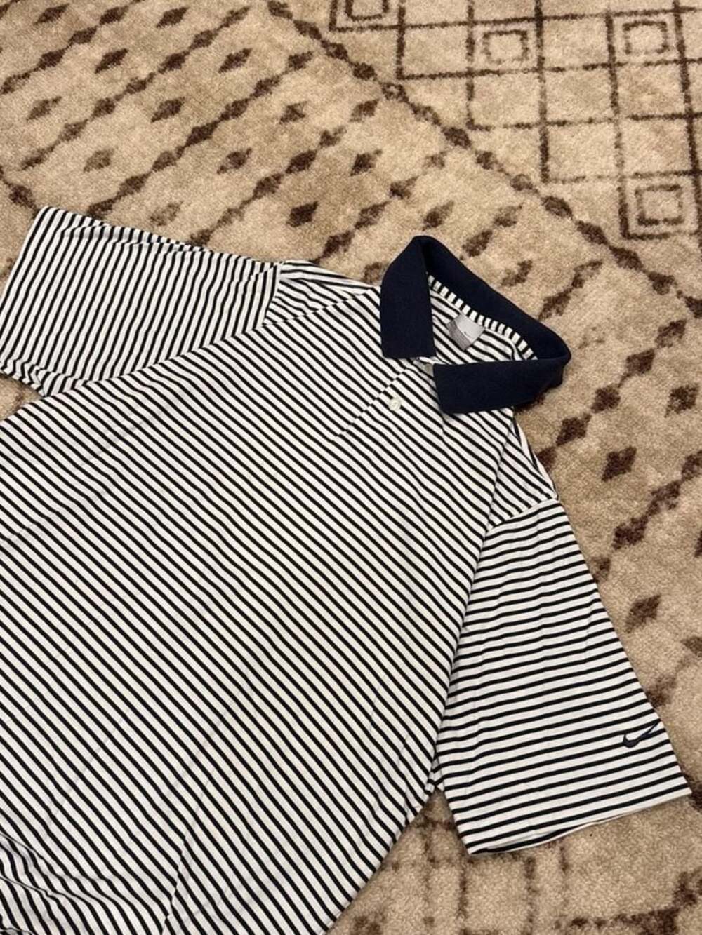 Nike Striped Short Sleeve Golf Polo Shirt Size XL